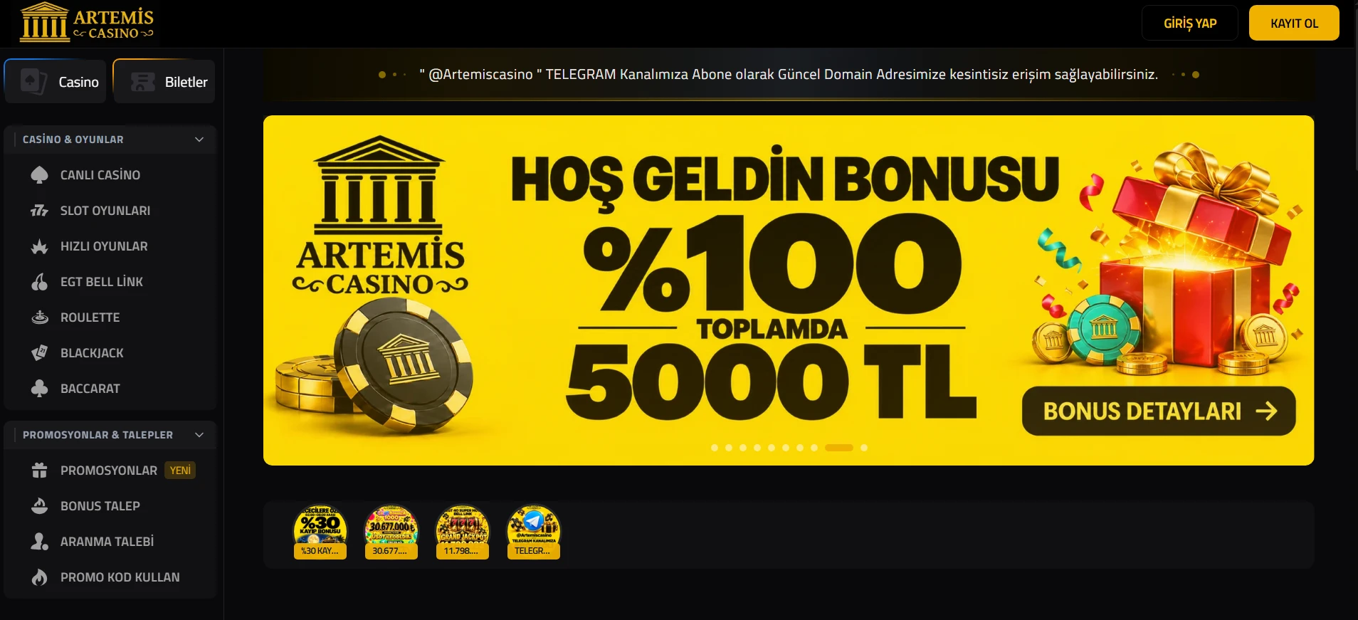 Artemis Casino kapak