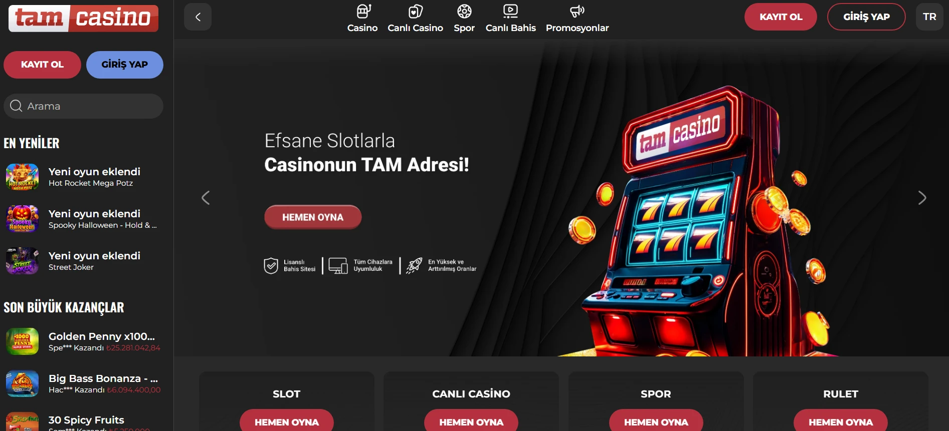Tam Casino kapak